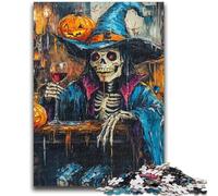 Puzzles 1000 pièces pour Adultes, Jeu de Squelette d'halloween, Jeu Stimulant et Jeu Familial avec pièces entièrement emboîtables de Formes aléatoires 50x75cm