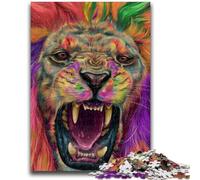 Puzzles 1000 pièces pour Adultes, Jeu éducatif Familial, Motif Animalier, Lion, avec pièces entièrement emboîtables de Formes aléatoires, 26x38cm