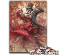 Puzzles 1000 pièces pour Adultes, Jeu éducatif, Jeu de réflexion, Jeu de Couple de squelettes mexicains fantastiques, pour Anniversaire et Noël, pour Les 14 Ans, 26x38cm