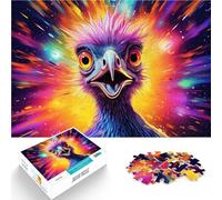 Puzzles 1000 pièces pour Adultes Jeux Amusants en Famille d'autruches colorées 26x38cm Convient pour la décoration de Bureau pour et Adolescent 14 Ans et Plus