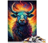 Puzzles 1000 pièces pour Adultes Jeux Amusants en Famille de Vaches Arc-en-Ciel 26x38cm Aidez Le Cerveau à exercer des Jouets addictifs pour cultiver la Patience