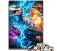 Puzzles 1000 pièces pour Adultes, Jeux éducatifs, Jeux de détente, Dinosaures éclair, pour Anniversaires et Noël, à partir de 14 Ans, 26x38cm