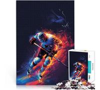 Puzzles 1000 pièces pour Adultes Joueur de Hockey Puzzle Difficile à compléter mais Amusant et Humoristique 10,27 po x 14,96 po pour Adolescent 14+