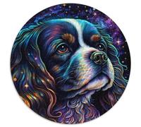 Puzzles 1000 pièces pour Adultes King Charles Spaniel Astronaute Puzzles stimulants Casse-tête Stimulant, Soirée Jeux en Famille (67,5x67,5cm)