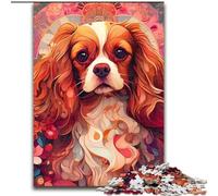 Puzzles 1000 pièces pour Adultes King Charles Spaniel Puzzles en Carton pour Adultes Casse-tête à Faire soi-même Stimulant, Jeu Familial interactif (Taille 26x38cm)