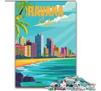 Puzzles 1000 pièces pour Adultes La Havane Cuba Minimal Soulagement du Stress Défi Difficile Chaque pièce est Unique - Jeu Familial Amusant et Stimulant (50x75cm) 1000 pièces