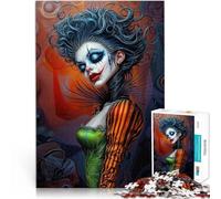 Puzzles 1000 pièces pour Adultes La Reine des Clowns Noirs Jouet éducatif d'apprentissage Améliorer la mémoire 52x38cm