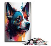 Puzzles 1000 pièces pour Adultes Le Chien Courageux Puzzles Cadeaux Cadeaux d'anniversaire Cadeaux pour Adolescents de 14 Ans et Plus 75x50cm