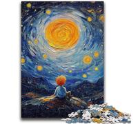Puzzles 1000 pièces pour Adultes Le Petit Prince du Ciel Nocturne Jeu Familial Anti-Stress Défi Difficile Convient aux Couples 50x75cm
