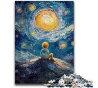 Puzzles 1000 pièces pour Adultes Le Petit Prince du Ciel Nocturne Jeu Familial Anti-Stress Défi Difficile Convient aux Couples 26x38cm