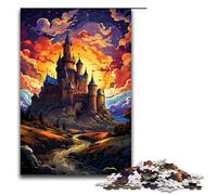Puzzles 1000 pièces pour Adultes Le psychédélisme coloré du château de Carcassonne Puzzles Cadeaux Cadeaux d'anniversaire Cadeaux pour Adolescents de 14 Ans et Plus 75x50cm