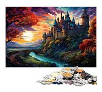 Puzzles 1000 pièces pour Adultes Le psychédélisme coloré du château de Carcassonne Puzzles Cadeaux Cadeaux d'anniversaire Cadeaux pour Adolescents de 14 Ans et Plus 1000 pièces (38 x 26 cm)