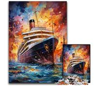 Puzzles 1000 pièces pour Adultes Le psychédélisme coloré du Titanic Puzzles stimulants Décoration intérieure Jeu de réflexion pour Adolescents et Interaction familiale 1000 pièces (75x50cm)
