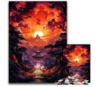 Puzzles 1000 pièces pour Adultes Le sanctuaire Fushimi Inari Taisha est Un Puzzle coloré et éducatif idéal pour la décoration Artistique de la Maison et du Bureau (38 x 26 cm).