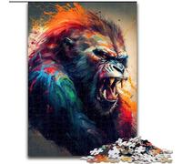 Puzzles 1000 pièces pour Adultes Le Singe en colère, Aide Le Cerveau à exercer Jouets addictifs pour cultiver la Patience et améliorer la mémoire (Taille 26x38cm)