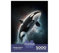 Puzzles 1000 Pièces pour Adultes Leaping Orca in Starry Night Puzzles pour Adultes, Jouets À Monter Soi-même, Décoration Intérieure, Cadeaux d'anniversaire Et De Noël Uniques 38x26cm/1000pcs
