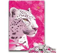 Puzzles 1000 pièces pour Adultes Léopard Blanc Aidez Le Cerveau à exercer des Jouets addictifs pour cultiver la Patience Une œuvre d'art 50x75cm