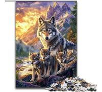 Puzzles 1000 pièces pour Adultes Les Puzzles de la Famille Wolf pour Adultes développent la Coordination œil-Main, Parfaits pour Les Cadeaux d'anniversaire (Taille 26x38cm)