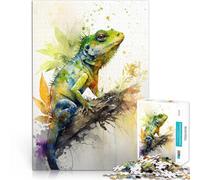 Puzzles 1000 pièces pour Adultes Lézard Aquarelle Jeux éducatifs Décoration d'intérieur Renforcer l'amour Entre Les Couples 75x50cm