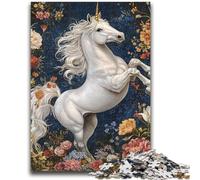 Puzzles 1000 pièces pour Adultes Licorne Blanche, Jeu Stimulant et Jeu Familial avec pièces entièrement emboîtables de Formes aléatoires 26x38cm