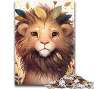 Puzzles 1000 pièces pour Adultes Lion Aquarelle Convient aux 14 Ans et Plus Jouet intellectuel Jeu éducatif pour Anniversaire et Noël 26x38cm