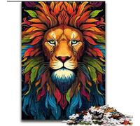Puzzles 1000 pièces pour adultes Lion graffiti coloré en bois, ce qui en fait un excellent cadeau pour s'amuser50x75cm pour la décoration intérieure, l'entraînement cérébral et les cadeaux de vacances