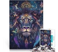 Puzzles 1000 pièces pour Adultes Lion Magique Fantastique Fabriqué en Carton Convient aux 14 Ans et Plus Décoration d'intérieur en Cadeau pour Toute la Famille et Les Amis。Taille:26x38cm
