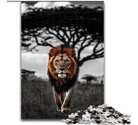 Puzzles 1000 pièces pour Adultes, Lion Noir et Blanc, Jeux, Jouets, Cadeaux d'anniversaire Uniques pour Les Enfants de 14 Ans et Plus (Taille 50x75cm)