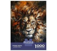 Puzzles 1000 Pièces pour Adultes Lion Portrait Painting Puzzle À Monter Soi-même, Un Jeu Amusant Et Humoristique, Idéal comme Cadeau pour Toute La Famille 38x26cm/1000pcs