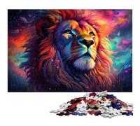 Puzzles 1000 pièces pour Adultes Lion psychédélique coloré Animal Puzzle Difficile Une œuvre d'art pour Les Adolescents de 14 Ans et Plus 1000 pièces (38 x 26 cm)