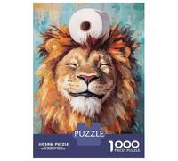Puzzles 1000 Pièces pour Adultes Lion with Toilet Paper Puzzle À Monter Soi-même, Un Jeu Amusant Et Humoristique, Idéal comme Cadeau pour Toute La Famille 70x50cm/1000pcs
