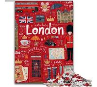 Puzzles 1000 pièces pour Adultes Londres, Jouets éducatifs, idéal comme Cadeau pour Toute la Famille, à partir de 14 Ans (Taille 50x75cm)