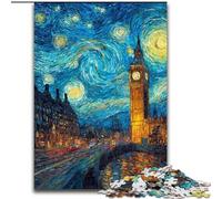 Puzzles 1000 pièces pour Adultes Londres sous Le Ciel Nocturne Puzzles 1000 pièces pour Adultes Casse-tête Stimulant, soirée de Jeux en Famille (Taille 26x38cm)