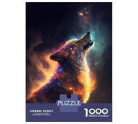 Puzzles 1000 Pièces pour Adultes Lone Wolf in Space Puzzle Adulte, Jeu Manuel, Décoration Murale, Cadeaux pour Amis Et Famille 38x26cm/1000pcs