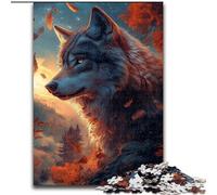 Puzzles 1000 pièces pour Adultes Loup au Coucher du Soleil, Jouets éducatifs, Anti-Stress, renforce l'amour Entre Couples (Taille 50x75cm)