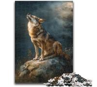Puzzles 1000 pièces pour Adultes Loup sous l'aurore Jeu éducatif Familial Idéal comme Cadeau pour Toute la Famille pour 14+ 26x38cm