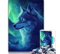Puzzles 1000 pièces pour Adultes Loup sous l'aurore Puzzles pour Adolescents Relax Games est Un pour Toute la Famille 26x38cm
