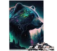 Puzzles 1000 pièces pour Adultes Lumos Ours Puzzle en Bois Profiter des Jeux pour Adultes 50x75cm Puzzles pour Adultes