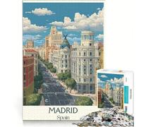 Puzzles 1000 pièces pour Adultes Madrid Spain Poster | 38x52cm Analyse et logique Collection d'artistes Beaux-Arts des cadeaux pour toute la famille