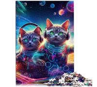 Puzzles 1000 pièces pour Adultes Magic Art Cat Puzzle Jeu Pratique 26x38cm Collection Artistes Beaux-Arts pour Les 14 Ans