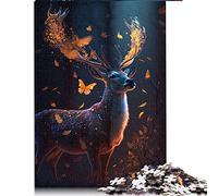 Puzzles 1000 pièces pour Adultes Magic Butterfly Deer Dreame Jigsaw Puzzle Puzzles en Bois pour Adultes Jeux de Famille (Taille 50x75cm)