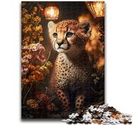 Puzzles 1000 pièces pour Adultes Magic Fantasy Guépard Cub Brain Intelligence Challenge Jouets addictifs Cadeau d'anniversaire, Cadeaux, Art Mural 26x38cm