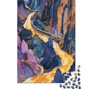 Puzzles 1000 Pièces pour Adultes Magical Mountain Train Journey Adolescents Puzzles Jeux De Détente Cadeaux pour Femmes Cadeaux pour Amis Et Famille 52x38cm/1000pcs