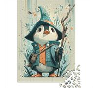 Puzzles 1000 Pièces pour Adultes Magical Penguin Wizard Adolescents Puzzles Jeu Familial Défi Difficile Cadeaux Anti-Stress 52x38cm/1000pcs