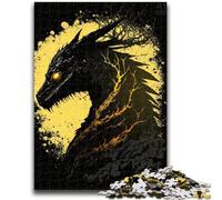 Puzzles 1000 pièces pour Adultes, Magnifique Dragon doré, Jeu Stimulant, idéal comme Cadeau pour Toute la Famille, 50x75cm