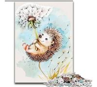 Puzzles 1000 pièces pour Adultes : Magnifiques hérissons aquarelles en Bois, Parfaits pour Une décoration DIY ou Un Cadeau d'anniversaire 50 x 75 cm Un Casse-tête Stimulant - Un Jouet Relaxant