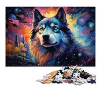 Puzzles 1000 pièces pour Adultes Magnifiques Puzzles colorés avec Ciel étoilé et Chien Cadeaux d'anniversaire pour Adolescents de 14 Ans et Plus 1000 pièces (75 x 50 cm)