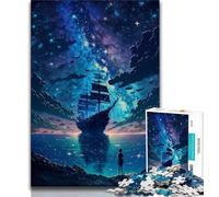 Puzzles 1000 pièces pour Adultes Magnifiques Puzzles de Bateaux Pirates Jouets éducatifs Jeux Anti-Stress Cadeaux d'anniversaire Uniques 75x50cm