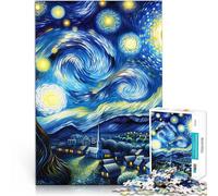 Puzzles 1000 pièces pour Adultes Maison sous Les étoiles la Nuit Entraînez Votre Cerveau et Vos Mains Une œuvre d'art 38x26cm