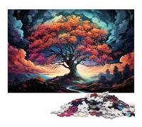 Puzzles 1000 pièces pour Adultes majestueux Puzzles d'arbres psychédéliques colorés Cadeaux d'anniversaire pour Adolescents de 14 Ans et Plus 1000 pièces (38 x 26 cm)